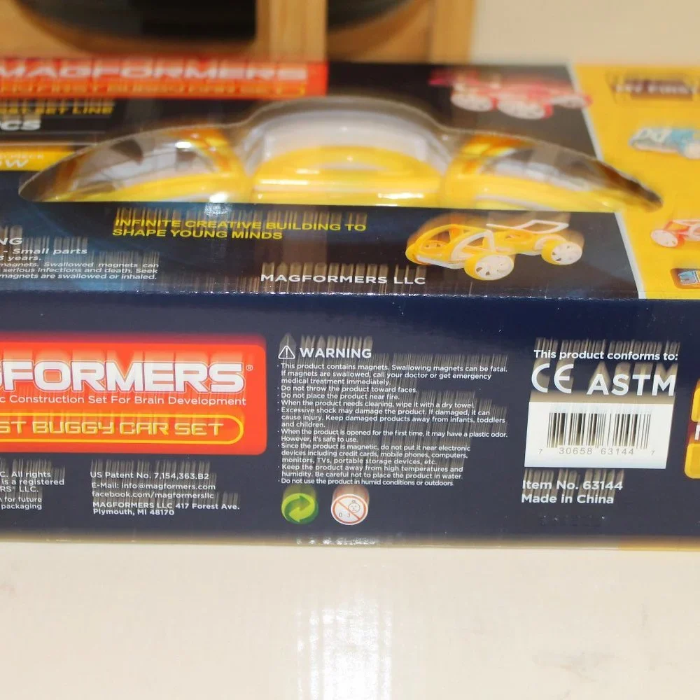 MAGFORMERS MAGNETIC CONSTRUCTION SET FOR KIDS YELLOW NEW
